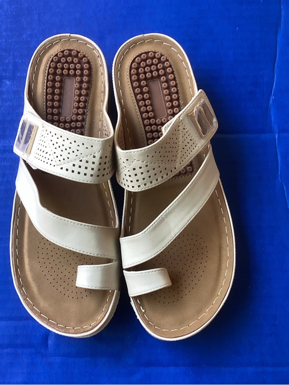 Unbranded Women’s Comfort Slide Sandals in Cream, size 10.5 (EUR 42)